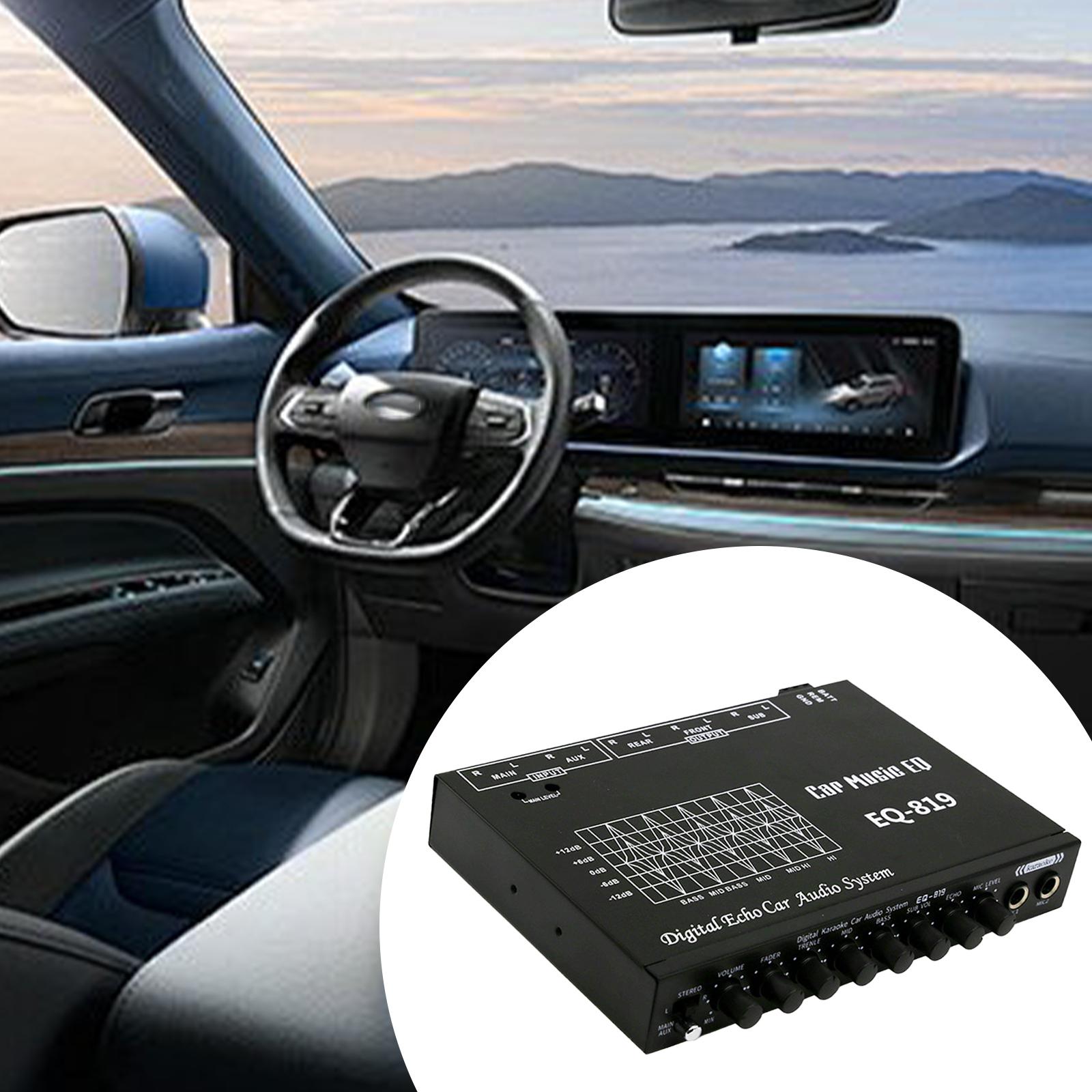 Car Accessories Sound System - Автомобильный аудиоэквалайзер, черный, компактный и прочный,
