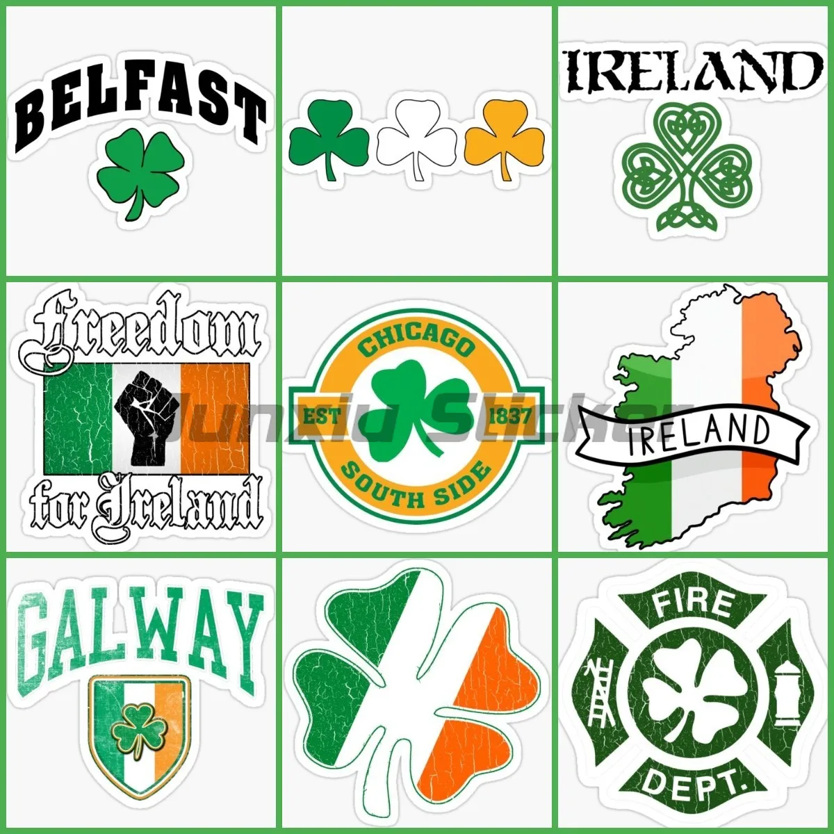 Car Accessories Ireland - IRL Флаг Ирландии Карта Четырехлистный клевер